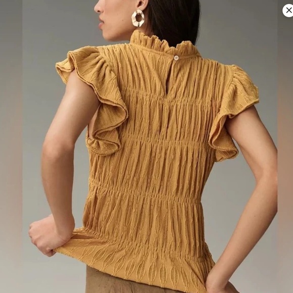 NWT Anthropologie flutter sleeve top❤️❤️❤️❤️ - Picture 2 of 12